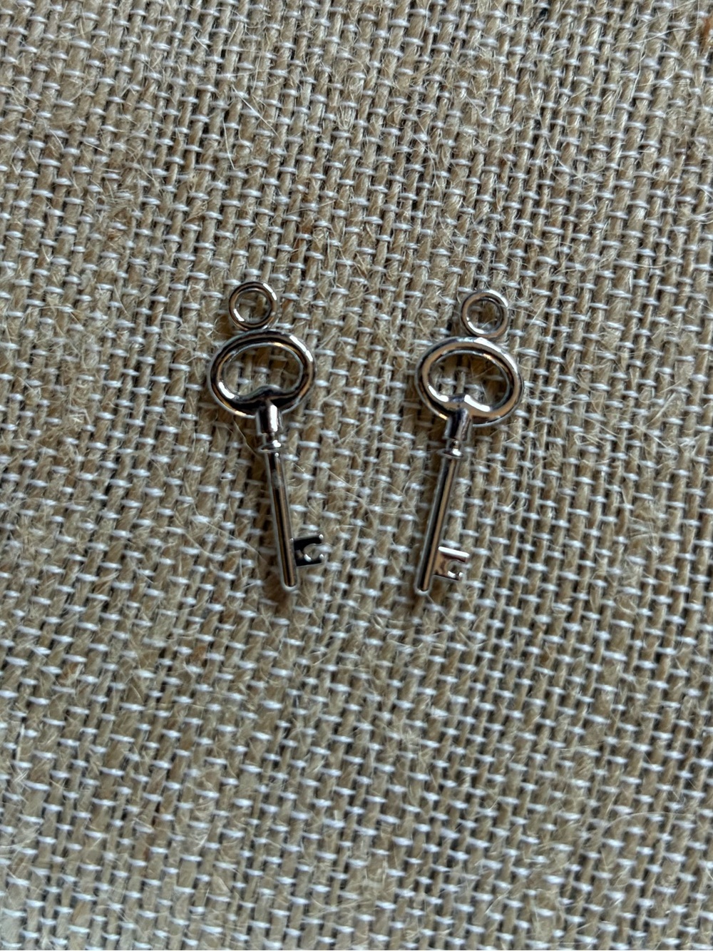Origami Owl silver key earring drops!
